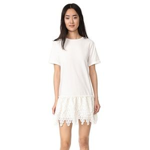 ENGLISH FACTORY Detailed Lace Short Sleeve Dress